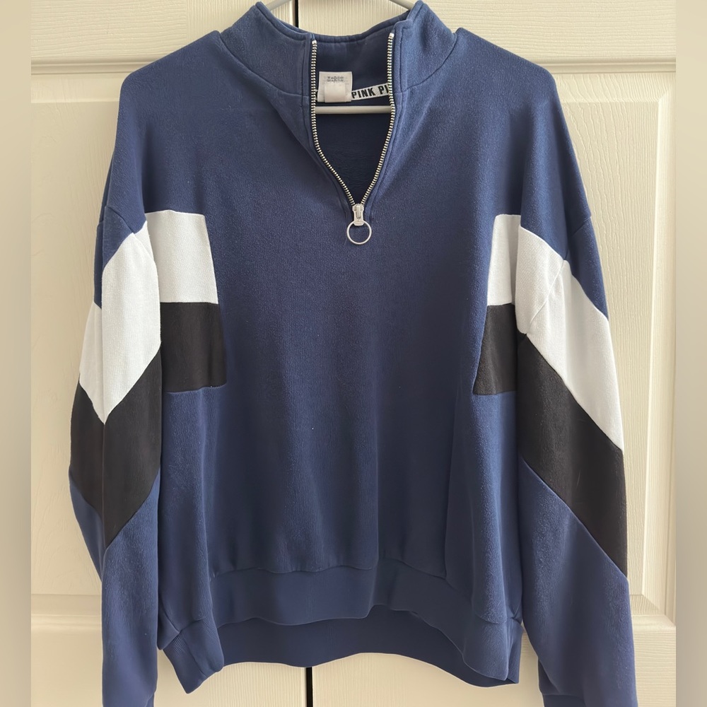 pink quarter zip